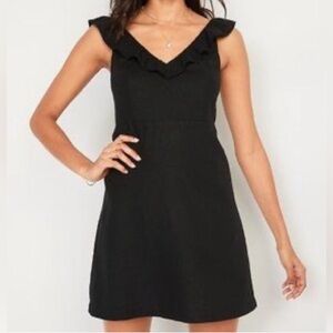 Old Navy Black Linen Dress